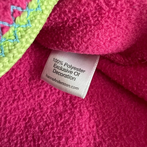 Hanna Andersson 🦒 Sweater Jacket Zip-Up Giraffe Toucan Pink Green Hood 6-12M - Picture 7 of 9